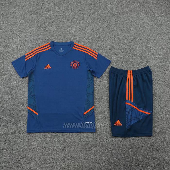 Chandal del Manchester United Manga Corta 2022-2023 Azul - Pantalon Corto